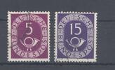 Deutschland ab 1945 Bund Michel Nummer 125 II und 129 I Posthorn 1951 gestempelt gp. BPP -