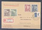 Deutschland ab 1945 Berlin, R -Brief mit Michel Nummer 106-09, Gedächtniskirche 1953 -