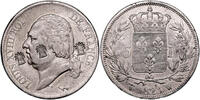 France 5 Francs Coin France - Louis XVIII - 5 francs 1823 W Lille - Countermark wheat ears -