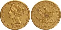 USA - San Francisco. Liberty Head. 5 Dollars 1887 S ss+