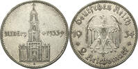 Deutschland III. Reich 2 Mark G 1st Anniversary Nazi Rule Potsdam Garrison Church G Karlsruhe -