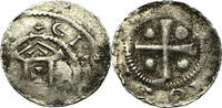 Holy Roman Empire 1 Denar OTTO II.-III. mint Lower Speyer cross with dots, church with cross -