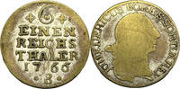 GERMANY PREUSSEN 1/6 Thaler FREDERICK II. the Great mint Wroclaw silver plated RR! -