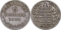 GERMANY SACHSEN - MEININGEN 6 Kreuzers BERNARD II. mint Saalfeld -