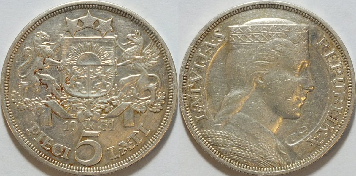 Лати 4. Испания 1 песета 1933.