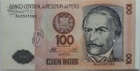Peru 100 Intis 1987 1 2.16 £ Tax included +  7.79 £ shipping
