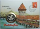 Schweiz 80 Rappen Wiederaufbau Kapellbrücke Luzern -