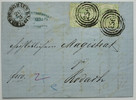 Thurn & Taxis 1 Kr Michel 41 Paar (2 mal) - 256 - auf Kab. Brief von Hilburghausen nach Rodach -
