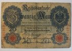 Deutsches Reich 20 Mark 1914 Rosenberg Nr. 47 b, Serie P, Unterdruck H K... 2.60 £ Tax included +  7.80 £ shipping
