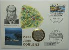 Deutschland 5 RM und 1,00 DM Numisbrief 200 Jahre Koblenz mit 1 RM 1882 A -