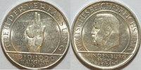 Weimarer Rep. 3 Mark 1929 J Schwurhand UNC