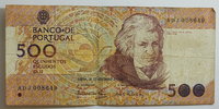Portugal 500 Escudos Standard Catalog of Worldpaper Money Nr. 180 a -