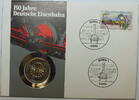 BRD 5 DM Numisbrief 150 Jahre Eisenbahn -