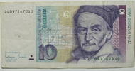 BRD 10 DM Bundesbanknote Serie DL, KN 7 stellig -