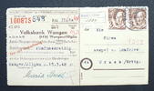 Würtemberg frankierter und gelaufener Orderscheck Michel Nr. : 2 x 2 -