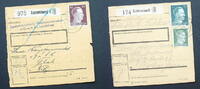 3. Reich 60 Pf Paketschein mit 60 Pf Dauerserie Adolf Hitler sowie 5 und 50 Pf -