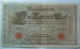 Kaiserreich 1000 Mark Rosenberg Nr. 45 b,rotes Siegel, Serie N, Unterdruck: U, KN: 7 stellig -