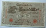 Kaiserreich 1000 Mark Rosenberg Nr. 45 b,rotes Siegel, Serie N, Unterdruck: U, KN: 7 stellig -