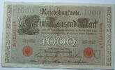 Kaiserreich 1000 Mark Rosenberg Nr. 45 b,rotes Siegel, Serie N, Unterdruck: U, KN: 7 stellig -