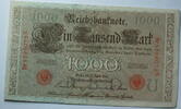 Kaiserreich 1000 Mark Rosenberg Nr. 45 b,rotes Siegel, Serie N, Unterdruck: U, KN: 7 stellig -