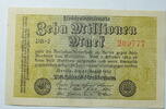 Weimar 10 Millionen Mark Rosenberg Nr. 105 a, WZ: Hakensterne, KN 6 stellig, FZ: DB -