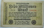 Weimar 10 Millionen Mark Rosenberg Nr. 105 a, WZ: Hakensterne, KN 6 stellig, FZ: SO -
