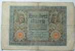 Weimar 100 Mark Rosenberg Nr. 67 a, KN 7 stellig, Serie: H, Unterdruck: D -