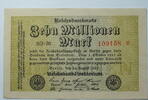 Weimar 10 Millionen Mark Rosenberg Nr. 105 a, WZ: Hakensterne, KN 6 stellig, FZ: SO -