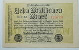 Weimar 10 Millionen Mark Rosenberg Nr. 105 a, WZ: Hakensterne, KN 6 stellig, FZ: BH -