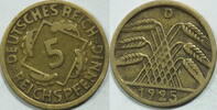 Weimar 5 Pf 1925 D dezentriert VF