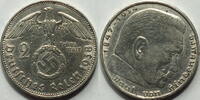 3. Reich 2 RM 1938 B ss-vz 10.33 £ Tax included +  12.57 £ shipping