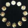 Cook Island 12 x 1 $ Gemstone Serie Sternzeichen in Silber vergoldet komplett -