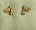 Zirkonia Ohrstecker .585 Gelbgold