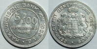 Hamburgische Bank 5/100 Verrechnungsmark 1923 vz 8.59 £ Tax included +  7.80 £ shipping