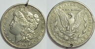 USA 1 $ 1890 O VF gelocht
