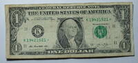USA 1 $ Ersatz / Sternennote Serie 2013, Dallas Texas Buchstabe K -