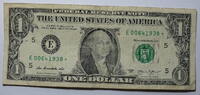USA 1 $ Ersatz / Sternennote Serie 2013, Richmond Virginia, Buchstabe E -