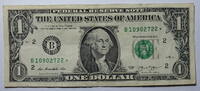 USA 1 $ Ersatz / Sternennote Serie 2013, New York, Buchstabe B -