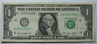 USA 1 $ Ersatz / Sternennote Serie 2013, Cleveland Ohio , Buchstabe D -