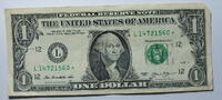 USA 1 $ Ersatz / Sternennote Serie 2013, San Franzisco, Kalifornien , Buchstabe L -