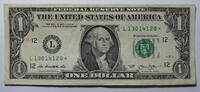 USA 1$ Ersatz / Sternennote Serie 2013, San Franzisco Kalifornien Buchstabe L -