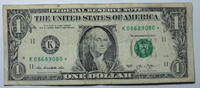USA 1$ Ersatz / Sternennote Serie 2013, Dallas Texas Buchstabe K -