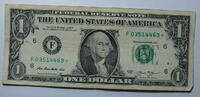 USA 1$ Ersatz / Sternennote Serie 2013, Atlanta Georgia , Buchstabe F -