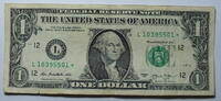 USA 1$ Ersatz / Sternennote Serie 2013, San Franzisco, Kalifornien , Buchstabe L -
