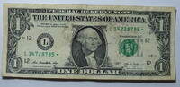 USA 1$ Ersatz / Sternennote Serie 2013, San Franzisco, Kalifornien , Buchstabe L -