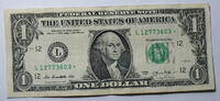 USA 1$ Ersatz / Sternennote Serie 2013, San Franzisco, Kalifornien , Buchstabe L -