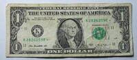 USA 1 $ Ersatz / Sternennote Serie 2013, Dallas Texas Buchstabe K -