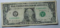 USA 1 $ Ersatz / Sternennote Serie 2013, Dallas Texas Buchstabe K -