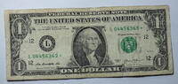 USA 1 $ Ersatz / Sternennote Serie 2013, San Franzisco, Kalifornien , Buchstabe L -