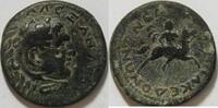 Antikes Griechenland AE 25 3. Jhd. Makedonien röm. Pro.gabe Kopf des Herakles in Löwenhaube Rs. Reiter mit Speer VF